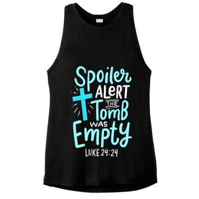 The Tomb Was Empty Luke 24:24 Ladies PosiCharge Tri-Blend Wicking Tank