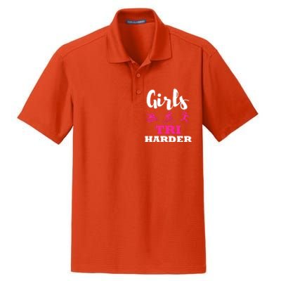 Triathlon Triathlete Wife Mom Funny Gift Dry Zone Grid Polo