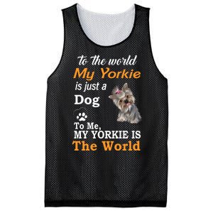 To The World My Yorkie Is The World Mesh Reversible Basketball Jersey Tank