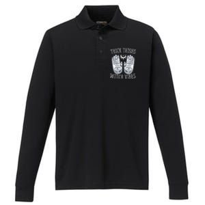 Thick Thighs Witch Vibes Halloween Gift Performance Long Sleeve Polo