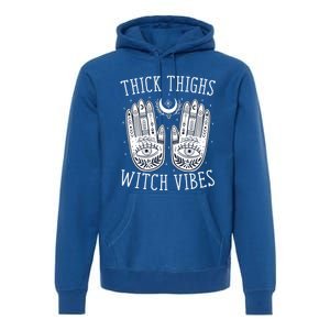 Thick Thighs Witch Vibes Halloween Gift Premium Hoodie