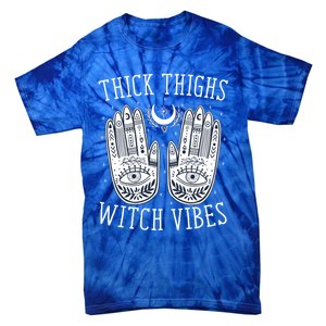 Thick Thighs Witch Vibes Halloween Gift Tie-Dye T-Shirt