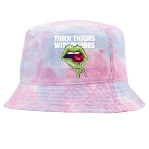 Thick Thighs Witchy Vibes Halloween Bad Witch Energy Gift Tie-Dyed Bucket Hat