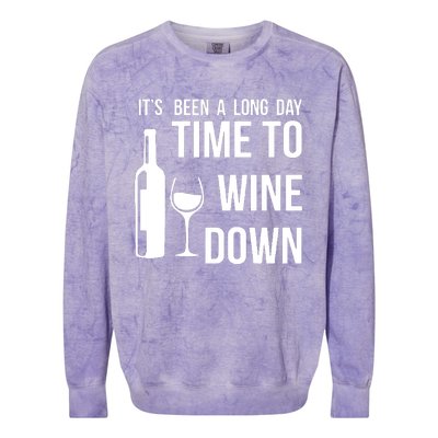 Time To Wine Down Colorblast Crewneck Sweatshirt