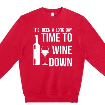 Time To Wine Down Premium Crewneck Sweatshirt