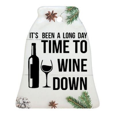 Time To Wine Down Ceramic Bell Ornament