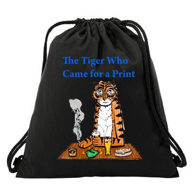 The Tiger Who Came For A Pint Drawstring Bag