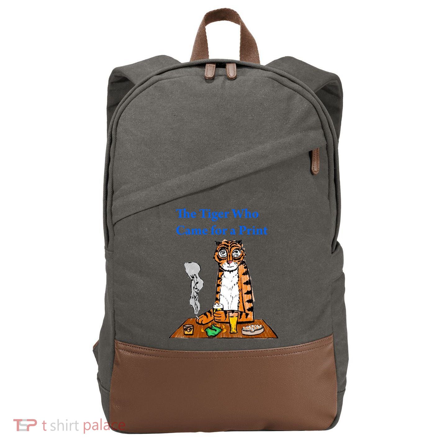 The Tiger Who Came For A Pint Cotton Canvas Backpack
