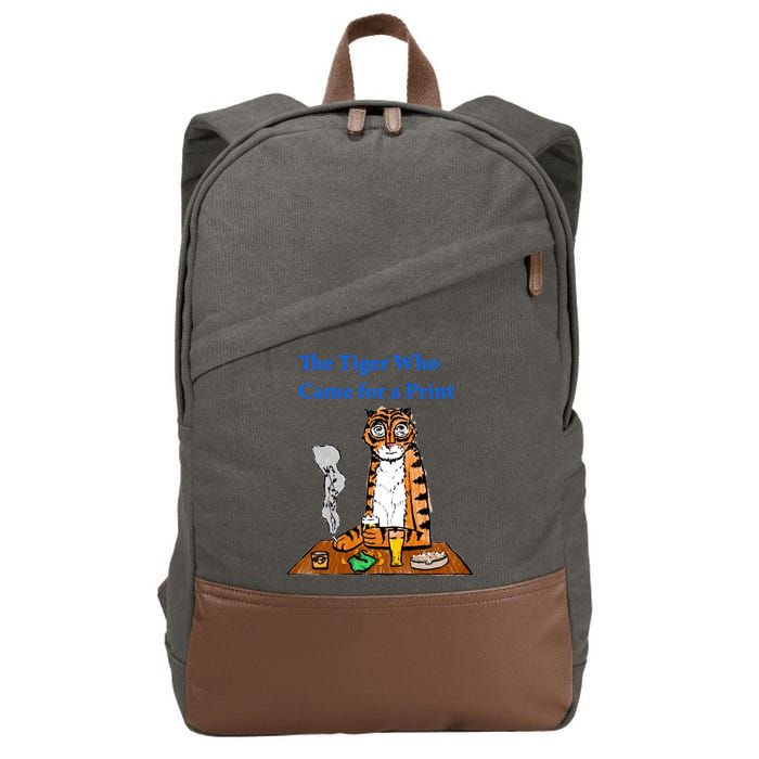 The Tiger Who Came For A Pint Cotton Canvas Backpack