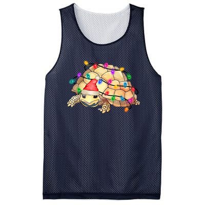 Turtle Tortoise Wearing Santa Hat Christmas Lights Graphic Animal Lover Mesh Reversible Basketball Jersey Tank