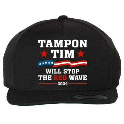 Tampon Tim Will Stop The Red Wave Wool Snapback Cap