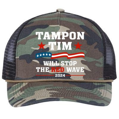 Tampon Tim Will Stop The Red Wave Retro Rope Trucker Hat Cap