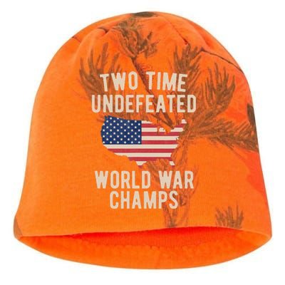 Two Time WW1 WW2 American Flag Champions Kati - Camo Knit Beanie