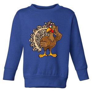 Thanksgiving Turkey Women Girl Leopard Toddler Sweatshirt