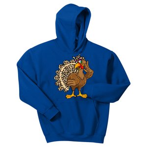 Thanksgiving Turkey Women Girl Leopard Kids Hoodie