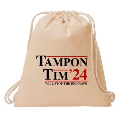 Tampon Tim Will Stop The Red Wave Drawstring Bag