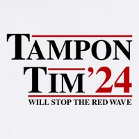 Tampon Tim Will Stop The Red Wave Flat Bill Trucker Hat