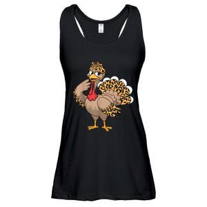 Thanksgiving Turkey Women Girl Leopard Autumn Fall Season Ladies Essential Flowy Tank