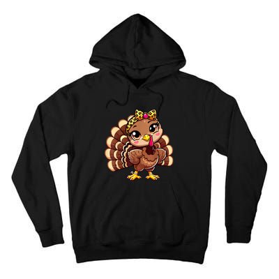 Thanksgiving Turkey Women Girl Leopard Autumn Tall Hoodie