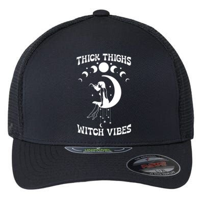 Thick Thighs Witch Vibes Witchy Halloween Cute Gift Flexfit Unipanel Trucker Cap