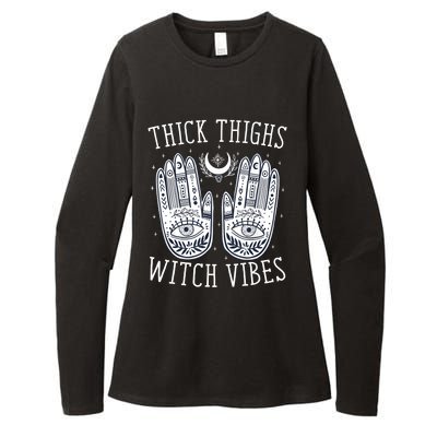 Thick Thighs Witch Vibes Halloween Womens CVC Long Sleeve Shirt