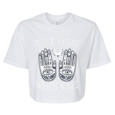 Thick Thighs Witch Vibes Halloween Bella+Canvas Jersey Crop Tee