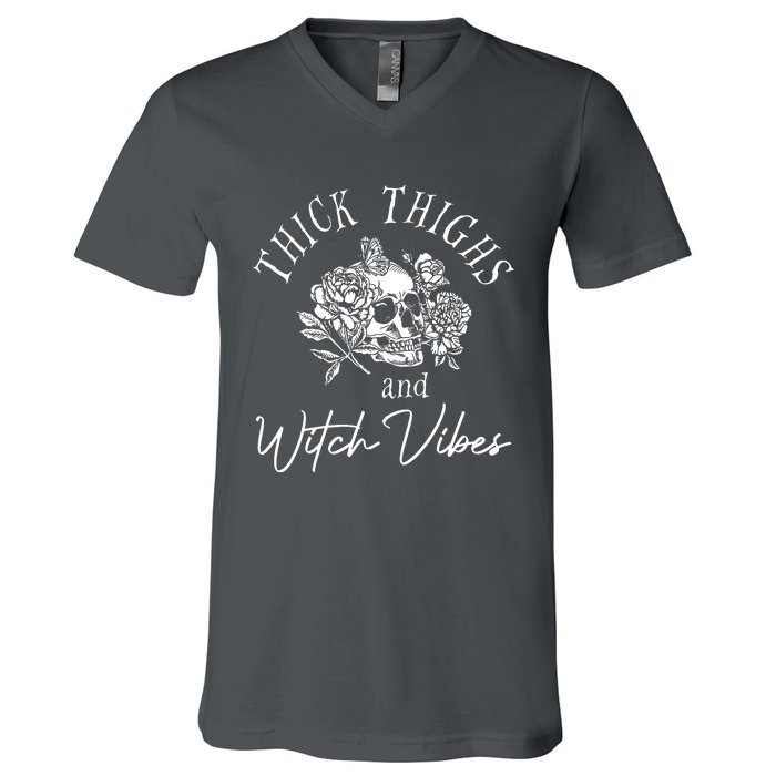 Thick Thighs Witchy Vibes V-Neck T-Shirt