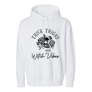 Thick Thighs Witchy Vibes Garment-Dyed Fleece Hoodie