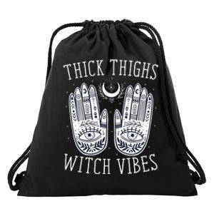 Thick Thighs Witch Vibes Halloween Drawstring Bag