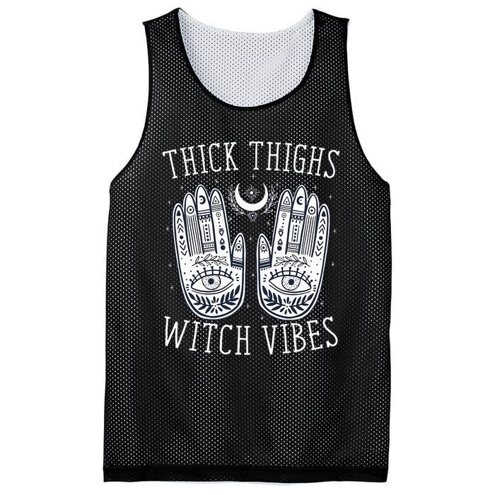 Thick Thighs Witch Vibes Halloween Mesh Reversible Basketball Jersey Tank