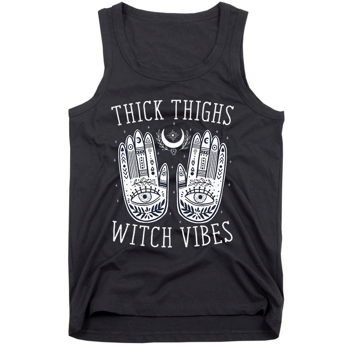 Thick Thighs Witch Vibes Halloween Tank Top