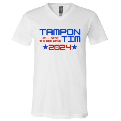 Tampon Tim Will Stop The Red Wave V-Neck T-Shirt