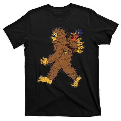 Turkey Trotting with Bigfoot Hilarious Thanksgiving T-Shirt