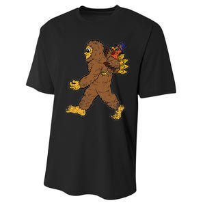 Turkey Trotting with Bigfoot Hilarious Thanksgiving Performance Sprint T-Shirt