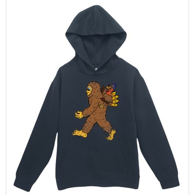 Turkey Trotting with Bigfoot Hilarious Thanksgiving Urban Pullover Hoodie