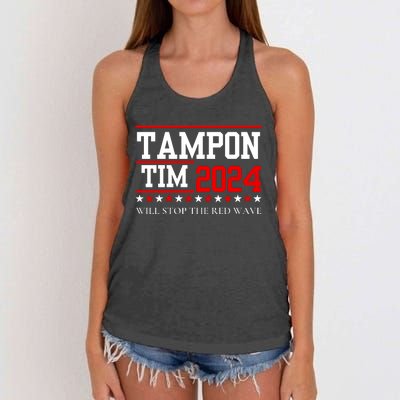 Tampon Tim Will Stop The Red Wave Women's Knotted Racerback Tank