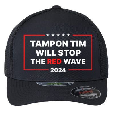 Tampon Tim Will Stop The Red Wave Funny Vote Harris Walz Flexfit Unipanel Trucker Cap