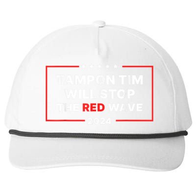 Tampon Tim Will Stop The Red Wave Funny Vote Harris Walz Snapback Five-Panel Rope Hat