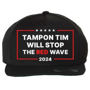 Tampon Tim Will Stop The Red Wave Funny Vote Harris Walz Wool Snapback Cap