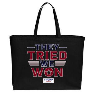 They Tried We Won Trump 2024 Cotton Canvas Jumbo Tote