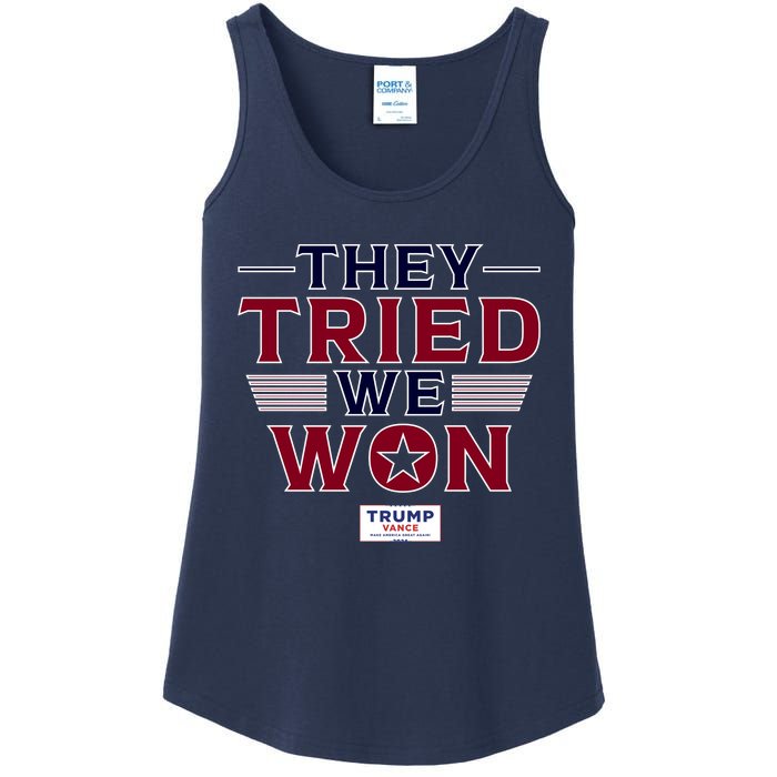 They Tried We Won Trump 2024 Ladies Essential Tank