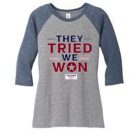 They Tried We Won Trump 2024 Women's Tri-Blend 3/4-Sleeve Raglan Shirt