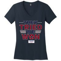 They Tried We Won Trump 2024 Women's V-Neck T-Shirt