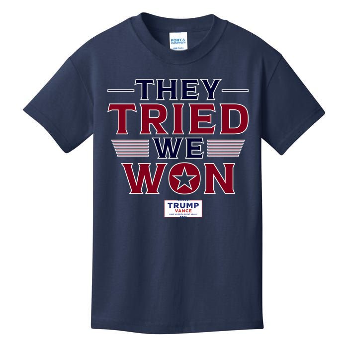 They Tried We Won Trump 2024 Kids T-Shirt
