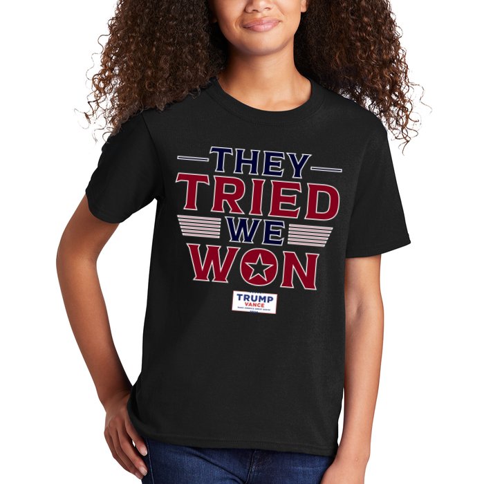 They Tried We Won Trump 2024 Kids T-Shirt