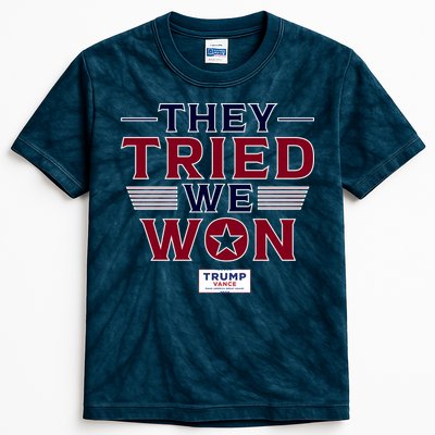 They Tried We Won Trump 2024 Kids Tie-Dye T-Shirt