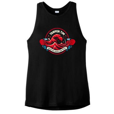 Tampon Tim Will Stop The Nasty Red Wave Funny Political Vote Ladies PosiCharge Tri-Blend Wicking Tank