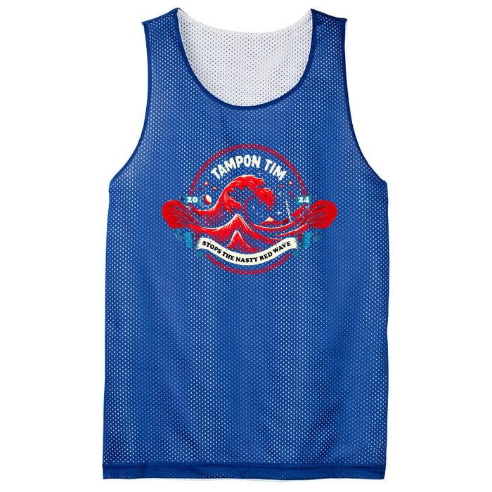 Tampon Tim Will Stop The Red Wave Political Vote Harris Walz Mesh Reversible Basketball Jersey Tank