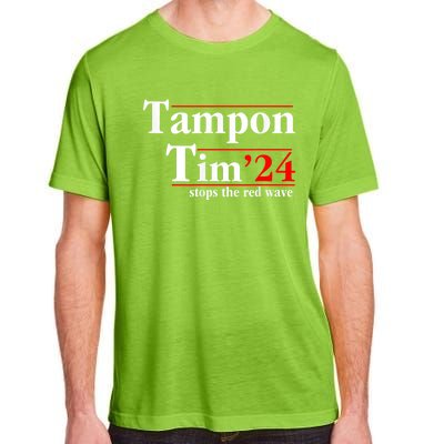 Tampon Tim Will Stop The Red Wave Funny Vote Harris Walz Adult ChromaSoft Performance T-Shirt