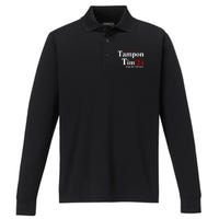 Tampon Tim Will Stop The Red Wave Funny Vote Harris Walz Performance Long Sleeve Polo